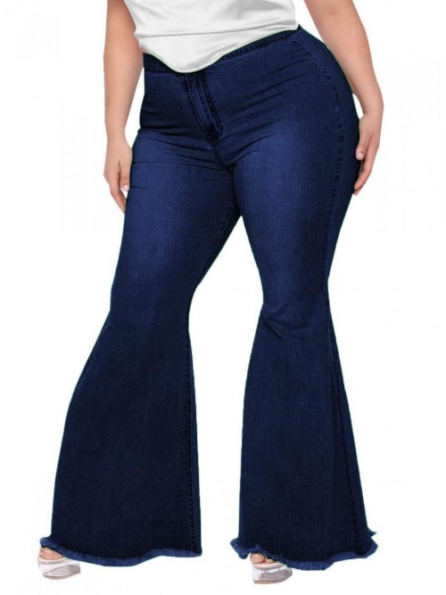 Frontwork Plus Size Vintage High Waist Bell Bottom Jeans For Women 70s  Skinny Flare Hem Bootcut Trouser Pants Holiday Party Trousers 